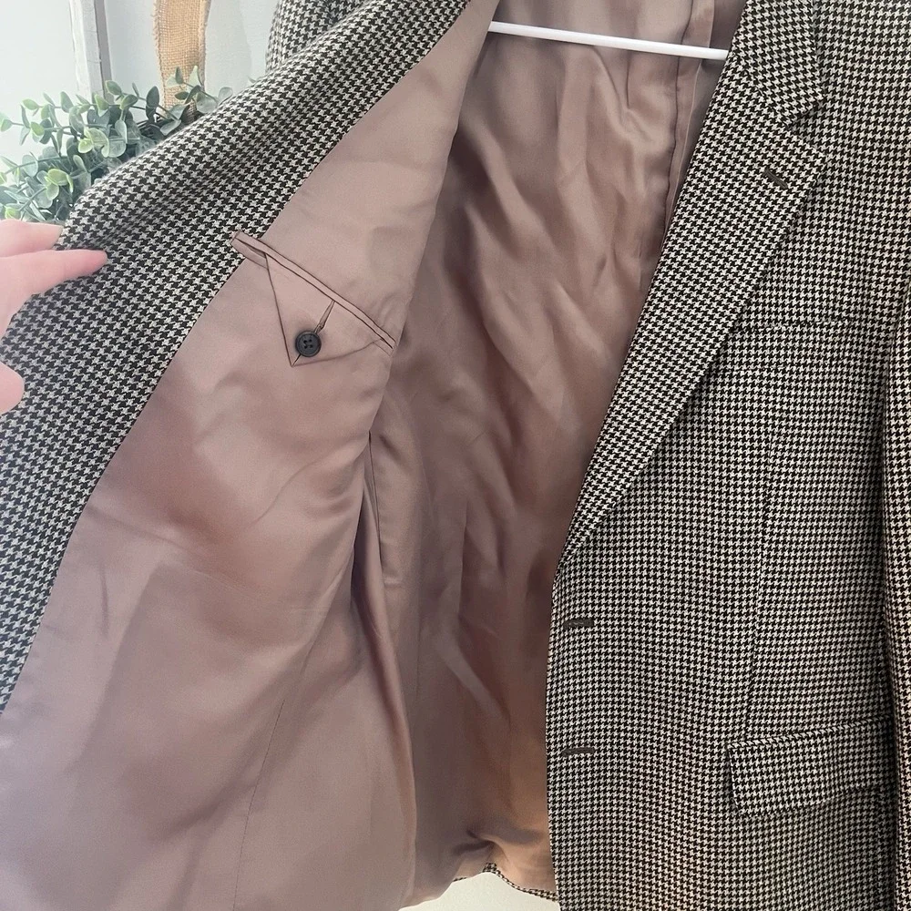 Ralph Lauren Blazer Sport Coat Wool Houndstooth Windowpane Suit Jacket 44R